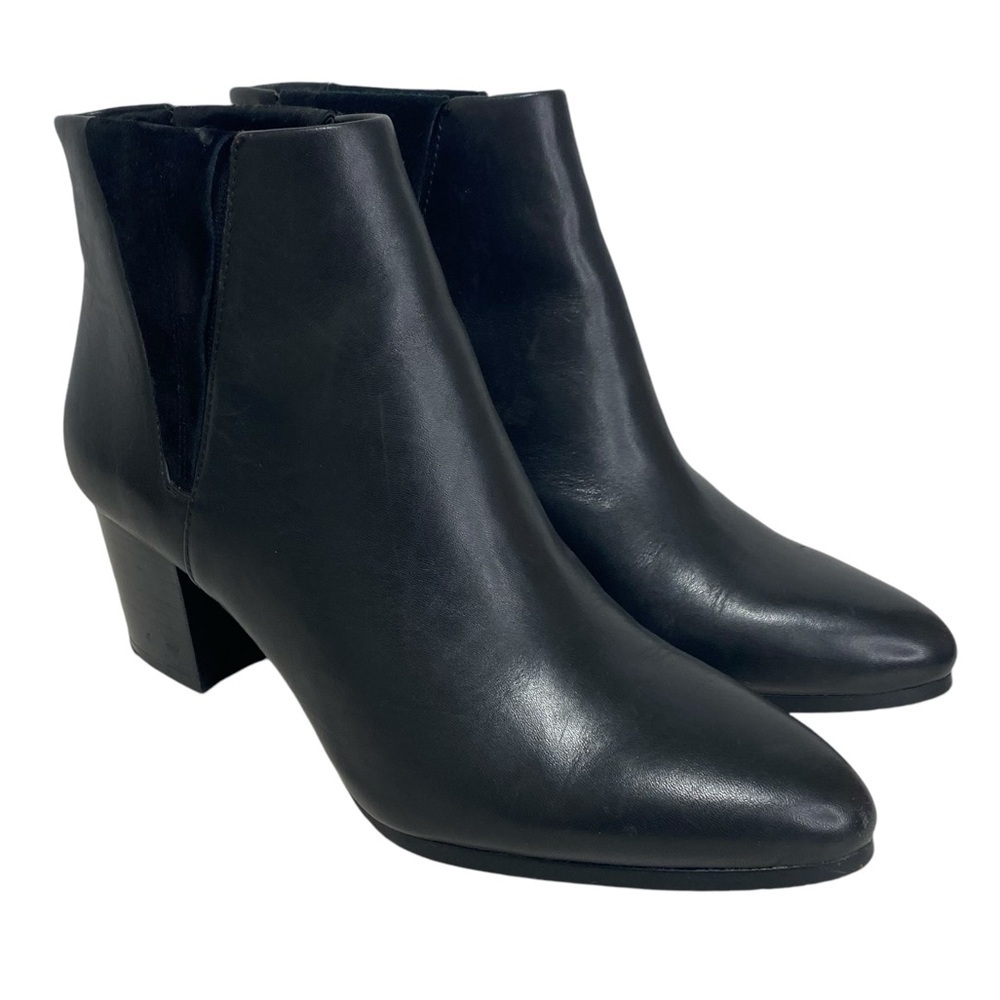 Vince Camuto - Black Leather/Suede Heeled Ankle Boot - 7.5